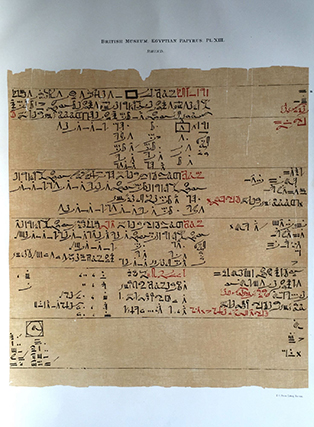 Image 18 of 27 for Facsimilé of the Rhind mathematical papyrus[newline]M0265b-18.jpg